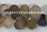 CAA3753 Top drilled 5*8mm flat teardrop line agate beads