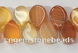 CAA3757 Top drilled 5*8mm flat teardrop line agate beads