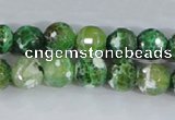 CAA377 15.5 inches 12mm faceted round fire crackle agate beads