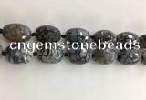 CAA3799 15*25mm - 18*28mm faceted rice dragon veins agate beads