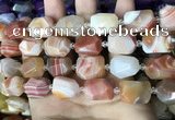 CAA3820 13*17mm - 18*22mm faceted nuggets line agate beads