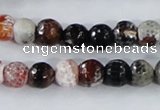 CAA385 15.5 inches 10mm faceted round fire crackle agate beads