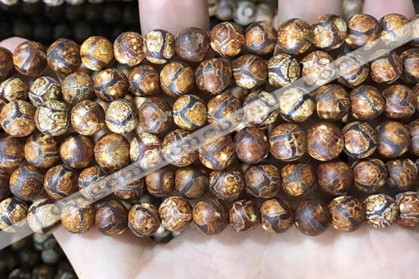 CAA3862 15 inches 8mm round tibetan agate beads wholesale