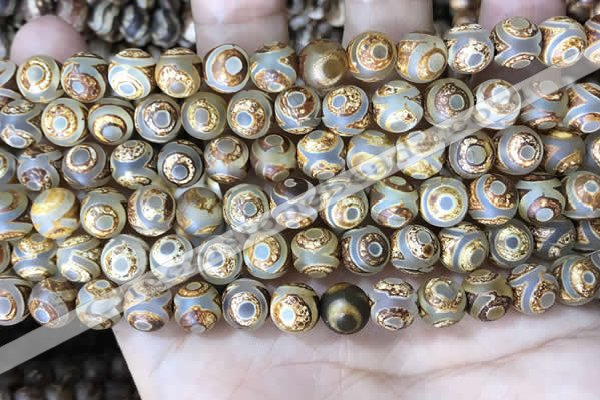 CAA3869 15 inches 8mm round tibetan agate beads wholesale