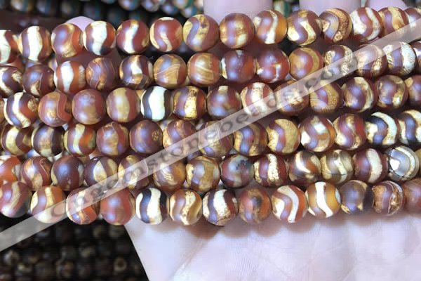 CAA3873 15 inches 8mm round tibetan agate beads wholesale