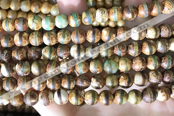 CAA3875 15 inches 8mm round tibetan agate beads wholesale