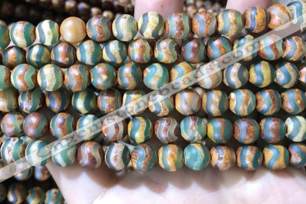 CAA3880 15 inches 8mm round tibetan agate beads wholesale