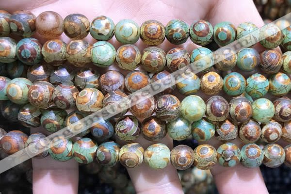 CAA3882 15 inches 8mm round tibetan agate beads wholesale