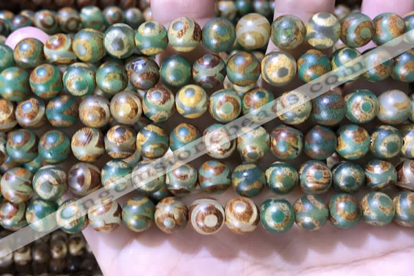 CAA3883 15 inches 8mm round tibetan agate beads wholesale