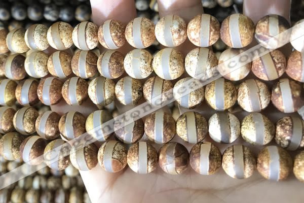 CAA3890 15 inches 10mm round tibetan agate beads wholesale