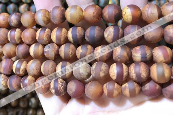 CAA3893 15 inches 10mm round tibetan agate beads wholesale