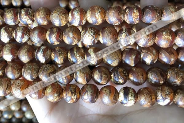 CAA3896 15 inches 10mm round tibetan agate beads wholesale