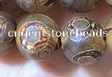 CAA3901 15 inches 10mm round tibetan agate beads wholesale