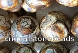 CAA3905 15 inches 10mm round tibetan agate beads wholesale