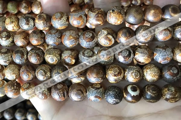 CAA3905 15 inches 10mm round tibetan agate beads wholesale