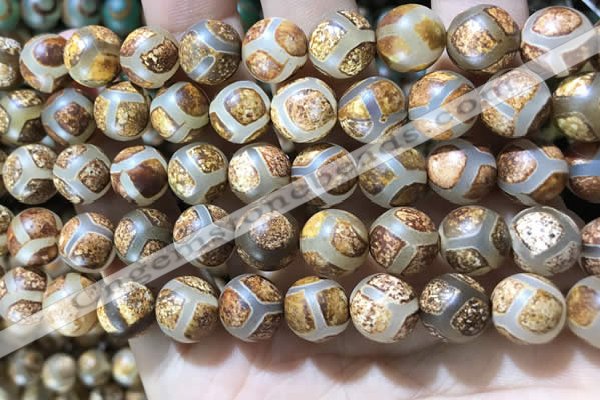 CAA3911 15 inches 10mm round tibetan agate beads wholesale