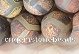 CAA3921 15 inches 12mm round tibetan agate beads wholesale