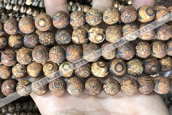 CAA3924 15 inches 12mm round tibetan agate beads wholesale