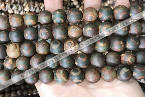 CAA3926 15 inches 12mm round tibetan agate beads wholesale