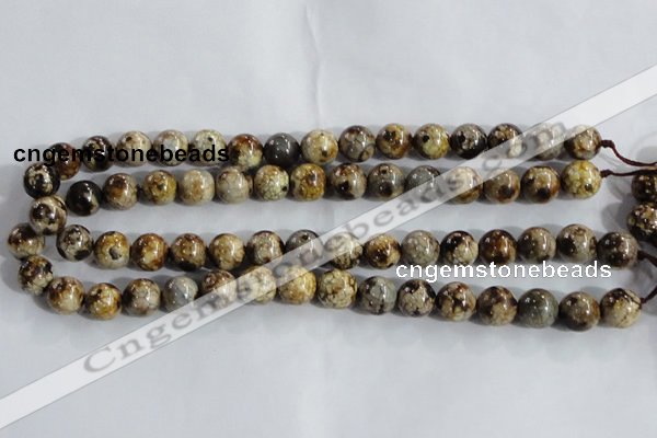 CAA393 15.5 inches 8mm round fire crackle agate beads wholesale