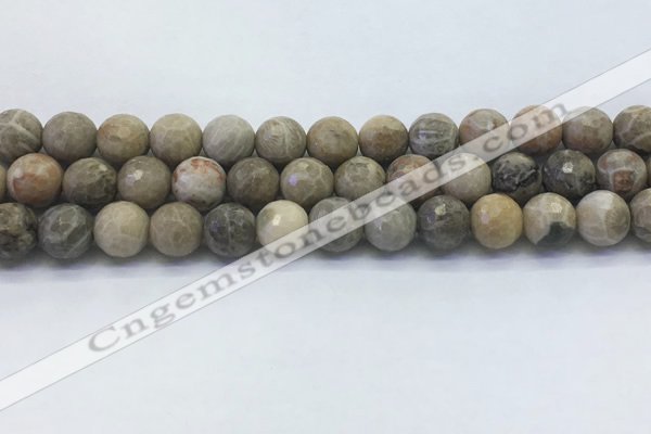 CAA3963 15.5 inches 10mm faceted round chrysanthemum agate beads
