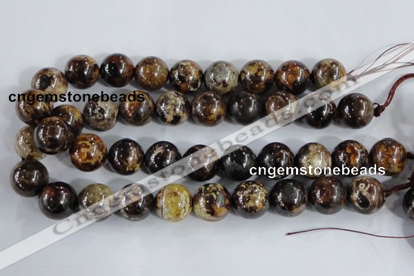 CAA398 15.5 inches 18mm round fire crackle agate beads wholesale