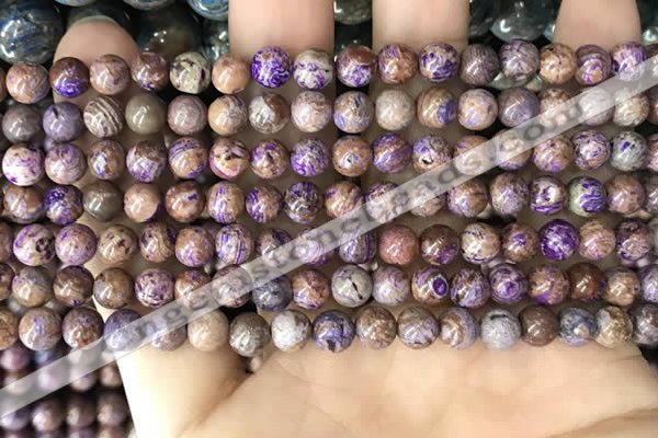 CAA4000 15.5 inches 4mm round purple crazy lace agate beads