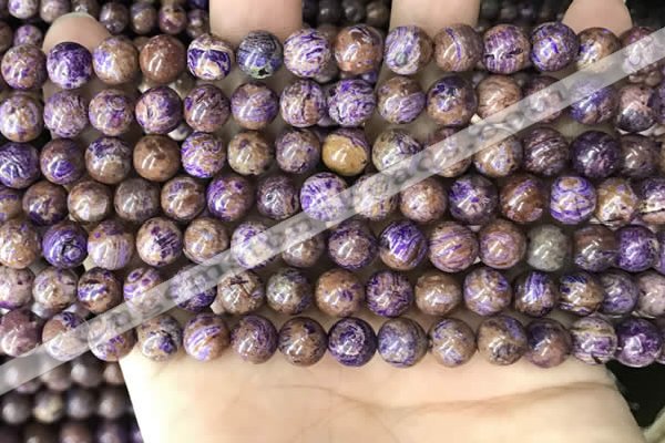 CAA4001 15.5 inches 6mm round purple crazy lace agate beads