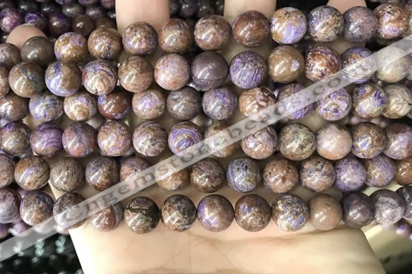 CAA4002 15.5 inches 8mm round purple crazy lace agate beads