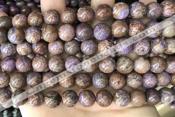 CAA4003 15.5 inches 10mm round purple crazy lace agate beads