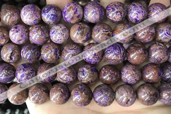 CAA4006 15.5 inches 16mm round purple crazy lace agate beads