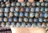 CAA4012 15.5 inches 12mm round blue crazy lace agate beads