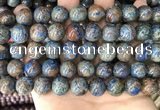 CAA4013 15.5 inches 14mm round blue crazy lace agate beads