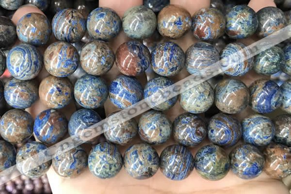 CAA4014 15.5 inches 16mm round blue crazy lace agate beads