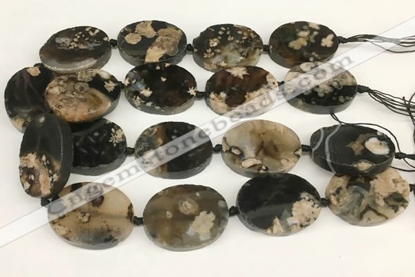 CAA4047 15.5 inches 30*40mm oval sakura agate beads wholesale