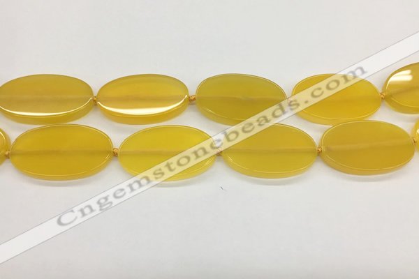 CAA4064 15.5 inches 30*50mm oval yellow agate gemstone beads