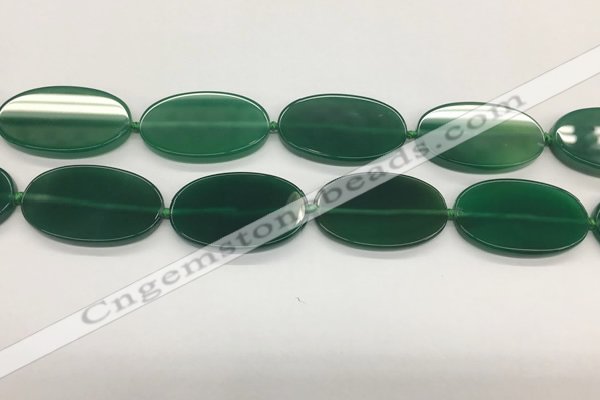 CAA4068 15.5 inches 30*50mm oval green agate gemstone beads