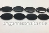 CAA4070 15.5 inches 30*50mm oval black agate gemstone beads