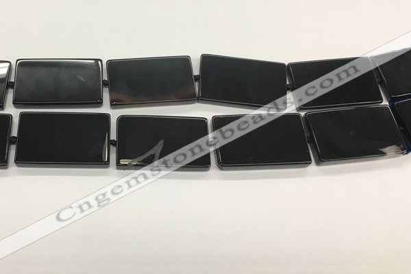 CAA4073 15.5 inches 30*50mm rectangle black agate gemstone beads