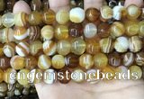 CAA4141 15.5 inches 10mm pumpkin line agate beads wholesale