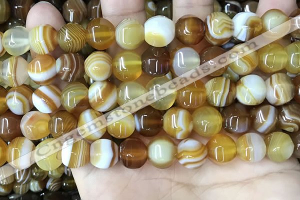 CAA4141 15.5 inches 10mm pumpkin line agate beads wholesale