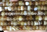 CAA4147 15.5 inches 6*9mm rondelle line agate beads wholesale