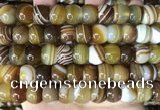 CAA4148 15.5 inches 10*13mm rondelle line agate beads wholesale