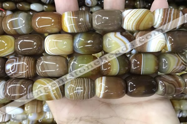 CAA4155 15.5 inches 15*20mm drum line agate beads wholesale
