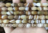 CAA4158 15.5 inches 8*12mm rice line agate beads wholesale