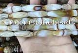 CAA4166 15.5 inches 10*30mm rice line agate beads wholesale