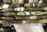 CAA4167 15.5 inches 10*30mm rice line agate beads wholesale