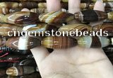 CAA4168 15.5 inches 12*40mm rice line agate beads wholesale