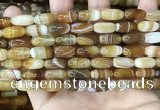 CAA4172 15.5 inches 7*14mm rice line agate beads wholesale