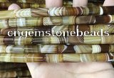 CAA4179 15.5 inches 8*16mm tube line agate beads wholesale